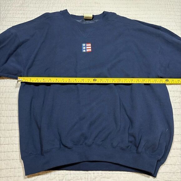Vintage Counter Culture Flag Navy Crewneck Sweatshirt XL - Picture 3 of 7
